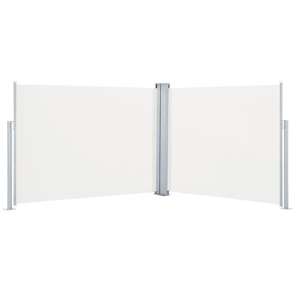 vidaXL Retractable Side Awning, Cream-Made, UV-Proof & Water-Resistant Polyester Fabric,
