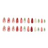 24Pcs Flower Press on Nails Medium Almond Fake Nails Handmade