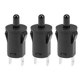 uxcell Refrigerator Door Light Switch 10mm Momentary Fridge Switch Normally Closed PB35 AC 250V 3A Black 3pcs
