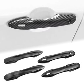 GZJUNFUGJ Exterior Door Handle Cover Protector Trim Compatible for Toyota 2018-2025 Camry,for 2020-2025 Corolla,2020-2022 Avalon,for 2016-2019 Prius,2021-2025 Venza with Smart Keyhole Accessories