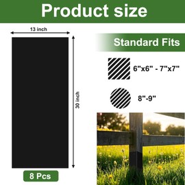 30x13 Fence Post Sleeve, Saver Post Sleeve, Posts Protector 4x4/6x6/7x7, Mailbox Posts Wrap, 2-Layer EVA+PVC Wood Protector Sleeves(8 Pcs)