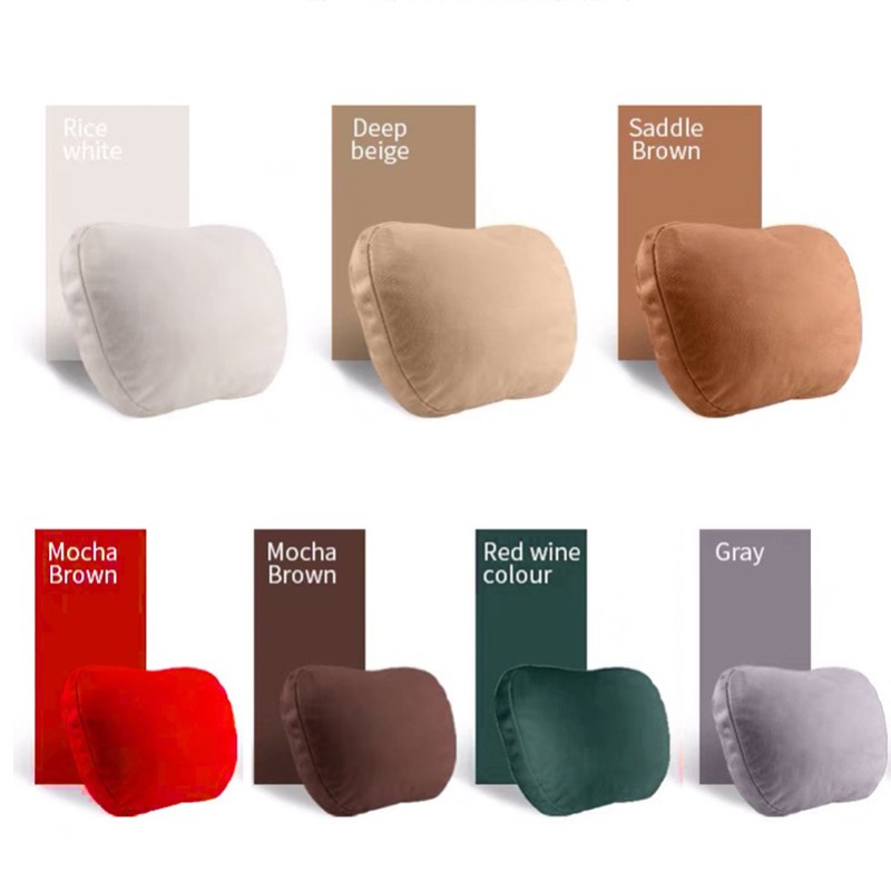 Car Neck Pillow Car Suede Headrest Cushion Support Pillow Compatible