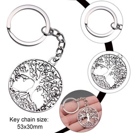 EAVUYIS Set of 2 Tree of Life Key Fob Autumn Tree of Life Pendant as Lucky Charm for Key Ring – Tree of Life Key Ring in Silver
