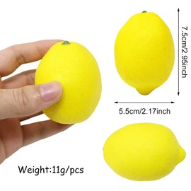 yueton 12PCS Lifelike Artificial Lemon, Realistic Faux Lemon Fake Fruit, Simulation Fruits Model Props, for Home Decoration, Display Cabinet, Photography, Party, Festival Decoration