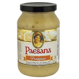 Paesana Francese Gourmet Cooking Sauce - Simmer Sauce made with White Wine – Great with Chicken or Veal, Fish. Kosher Dairy. 15.75 oz. Jar - Packed in USA (2 Pack)
