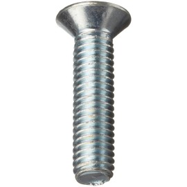 Steel Machine Screw, Zinc Plated Finish, Flat Head, Phillips Drive, 6mm Length, M3.5-0.6 Metric Coarse Threads (Pack of 100)