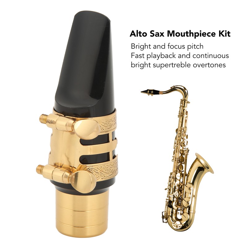 Alto Sax Mouthpiece Kit with Cap Ligature Metal Brass Saxophone