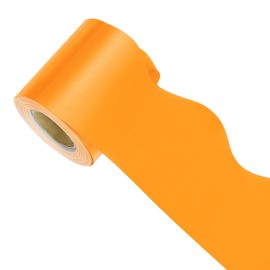 sourcing map Bulletin Board Borders, 32.8Ft x 2.24Inch Rolled Classroom Border Trim Notice Board Frame for Classroom Decoration, Light Orange