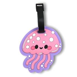 Luggage Tags Jellyfish for Suitcases – Cute Silicone Name ID Label for Kids & Adults, Travel Accessories for Backpacks and Bags (Jellyfish)
