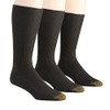 Gold Toe Fluffies 1x1 Rib Crew Socks - 3 Pack