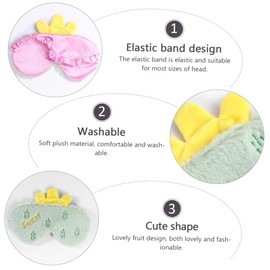 LALAFINA 1pc Cartoon Breathable Sleep Mask Plush Eye Cover for Home Office Travel Spa Lightproof Shading Eye Mask for Comfortable