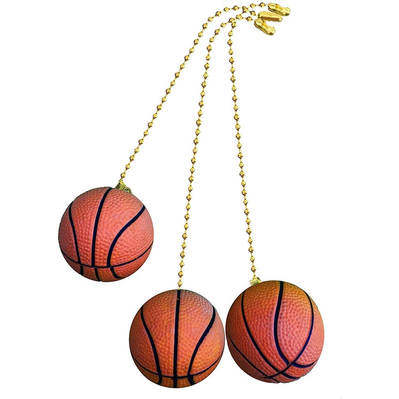 Decorative Basketball Sports Ceiling fan pull with beaded chain -