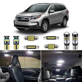 AUTOGINE White LED Interior Lights Kit for Honda Pilot 2016 2017 2018 2019 2020 2021 Super Bright 6000K Interior LED Light Bulb Package + Install Tool