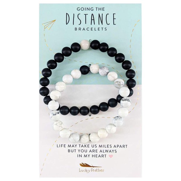 Lucky Feather Long Distance Relationships Couples Bracelets - A Reminder