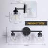 Wynterhaven 3 Light Bathroom Vanity Light, Black Vanity Light with