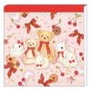 Takeimiki Notepad Memo Pad, Rabbit and Teddy Bear, Closed Pin,