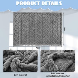 VitalCozy 4 Pcs Fleece Baby Blanket 30 x 40 3D Fluffy Baby Blanket for Boys Nursery Bed Baby Girl Blanket Infant or Newborn Receiving Blanket Swaddling Blankets(Blue Set)