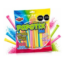 Popotix Mini 100 pzs Polvo Acidito Sabor Frutal Las Delicias