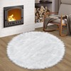 TENNOLA White Round Rugs for Bedroom, 3x3 Feet Fluffy Circle