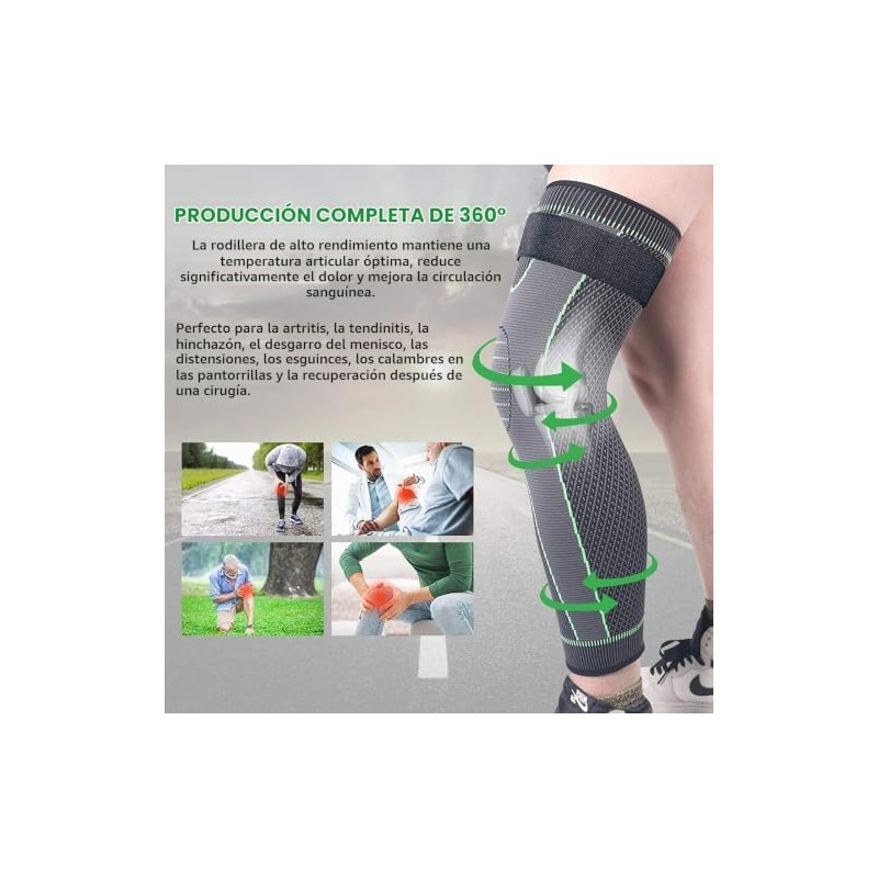 Fundas de Compresión Transpirables 3 Pares para Rodilla y Pantorrilla