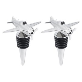 NUOBESTY 2Pcs Metal Wine Stopper Wine Bottle Stopper Airplane Bottle Stopper Decorative Bottle Stopper for Bar Home Party