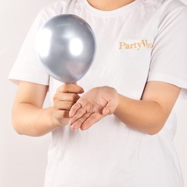 PartyWoo, 50pcs Silver Metallic Balloons, 5inch, Balloon Garland or Arch, Women, Unisex, Birthday, Wedding Decorations