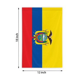 Ecuador Garden Flag, 12x18 Inch Double-Sided, Vivid Color Ecuadorian National Garden Flags, for Indoor Outdoor Party Home Lawn Decor