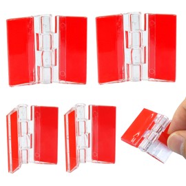 Litoexpe 10 Pcs Acrylic Hinge 30x35mm, Self Adhesive Clear Small Hinges for Cabinet Drawer Furniture DIY Display Stand