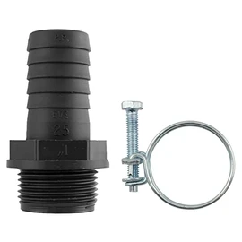 Pond Pump/Filter/Waterfall Pipe Joiner 40mm Barb-1.5" bspm Thread Corrugated Hose Connector+Free Double Wire Hose Clip 1.5" BSP = 47.8MM Across The Thread