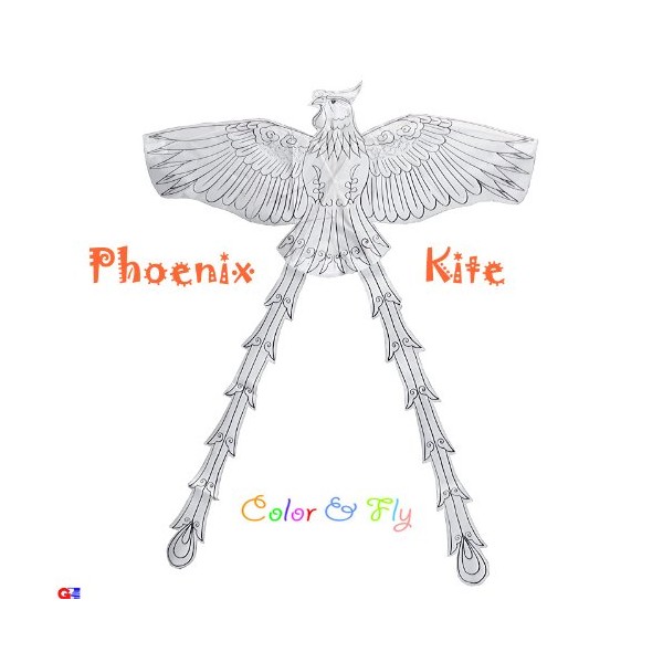 G’z Kid's Coloring Kites - Pack of 2 Chinese Phoenix Kites