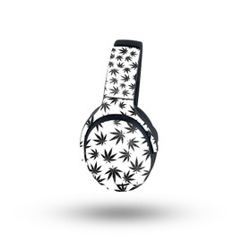 MightySkins Glossy Glitter Skin Compatible with Skullcandy Crusher ANC 2 - Pot Leaves Black | Protective, Durable High-Gloss Glitter Finish | Easy to Apply