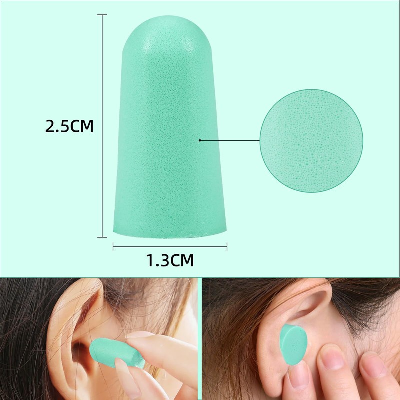 Ear Plugs 60 Pairs Soft Green Colour Ear Plugs for