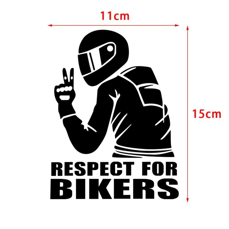 EROSPA® Sticker Car Motorcycle Respect for Bikers (Silver)
