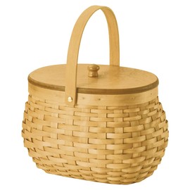Chidorisangyou 88-90 Basket, Brown, 9.6 x 7.3 x 12.2 inches (24.5 x 18.5 x 31 cm), Wood Chip Basket