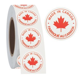 1 Inch Made in Canada Stickers, 1000 Pcs Fabrique Au Canadas Stickers Labels Canada Day Package Sticker for Party Favors Decals, Water Bottle and Laptop