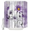 UPUMKSK Purple Daisy Shower Curtain Floral Butterfly, 70" W x