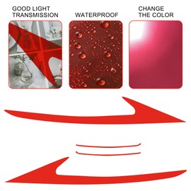 TOMALL 2 Pair Headlight Daytime Running Light Rearview Mirror Light Vinyl Films Smoke Tint Compatible with Lexus 2018-2020 Light Transmission Tint Wrap Exterior Sticker Decorations Trim (Red)