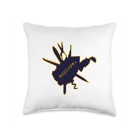 West Virginia WV Gifts Souvenirs & Apparel Co. Explore West Virginia Multi-Tool WV Outdoor Scouting Hiking Throw Pillow, 16x16, Multicolor