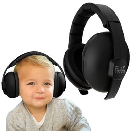 Friday 7Care Baby Travel Noise-Cancelling Earmuffs with Adjustable Headband - Infant Ear Protection Headphones for Ages 0-24 Months - Black