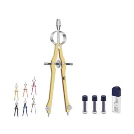 Mr. Pen- Professional Compass for Geometry, Gold with Extra Leads, Metal Compass with Lock, Drawing Compass, Geometry Compass, Math Compass, Compass Drawing, Drafting Compass, Drafting Tools