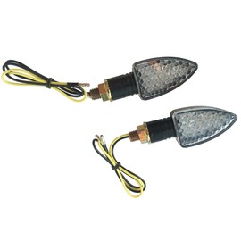 MotorToGo Black Small LED Motorcycle Turn Signal Blinkers Side Marker Indicators Blinkers Compatible for 2016 Yamaha FZ07