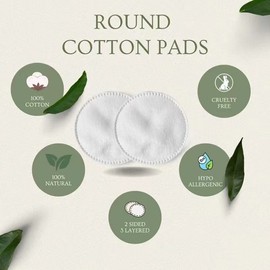 Cross-Border Thick 3-Layer Round Disposable Makeup Remover Cotton Pads, 100 Count for Beauty Salons Free Size/White 10ea