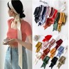 GUZOSJO Solid Color Long Neckerchief Pure Skinny Scarf Necktie Handbag