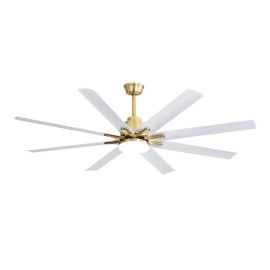 Modern 66-Inch LED Ceiling Fan With Dimmable Light DC Motor Remote Control Indoor Low Profile 5 Blades Smart Home CompatibleColor: as Pic Color