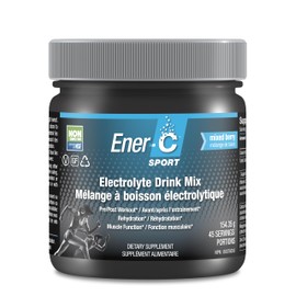 Ener-C Sport Electrolyte Hydration Drink Mix Powder Vitamin C Magnesium Zinc & Electrolytes Support Muscle Recovery, Energy & Immunity - Caffeine Free Low Sugar Vegan Mixed Berry - 45 Servings