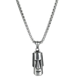 UMtrade Stainless Steel Chile Easter Island Moai Stone Statue Necklace Mysterious Pendant