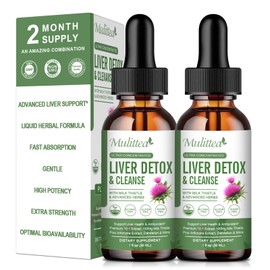 Liver Health Liquid Drops -Support Liver Cleanse Detox & Repair with Artichoke Milk Thistle Silymarin Extract, Dandelion,Turmeric, Berberine to Renew w/21 Potent Herb-Nutrients-60ml