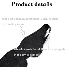 Satin Eye Mask, Soft Comfortable Silk Sleeping Cover Blindfold Tie for Valentine's Day Gift, Sleep Blindfold for Adults Play (Black)