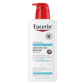 Eucerin Advanced Repair Body Lotion – Unscented Daily Moisturizer for Very Dry Skin with Ceramides & Natural Moisturizing Factors – Fragrance-Free Hydrating Lotion, 16.9 fl oz Pump Bottle
