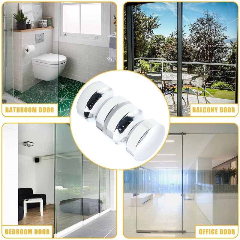 Kyuionty 2 Pack Shower Glass Door Handle, Stainless Steel Shower